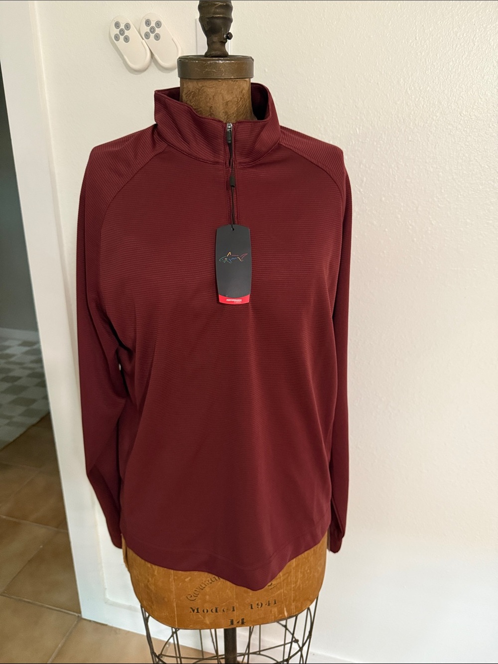 Greg Norman Collection Burgundy 1/4-Zip Lightweight Pullover